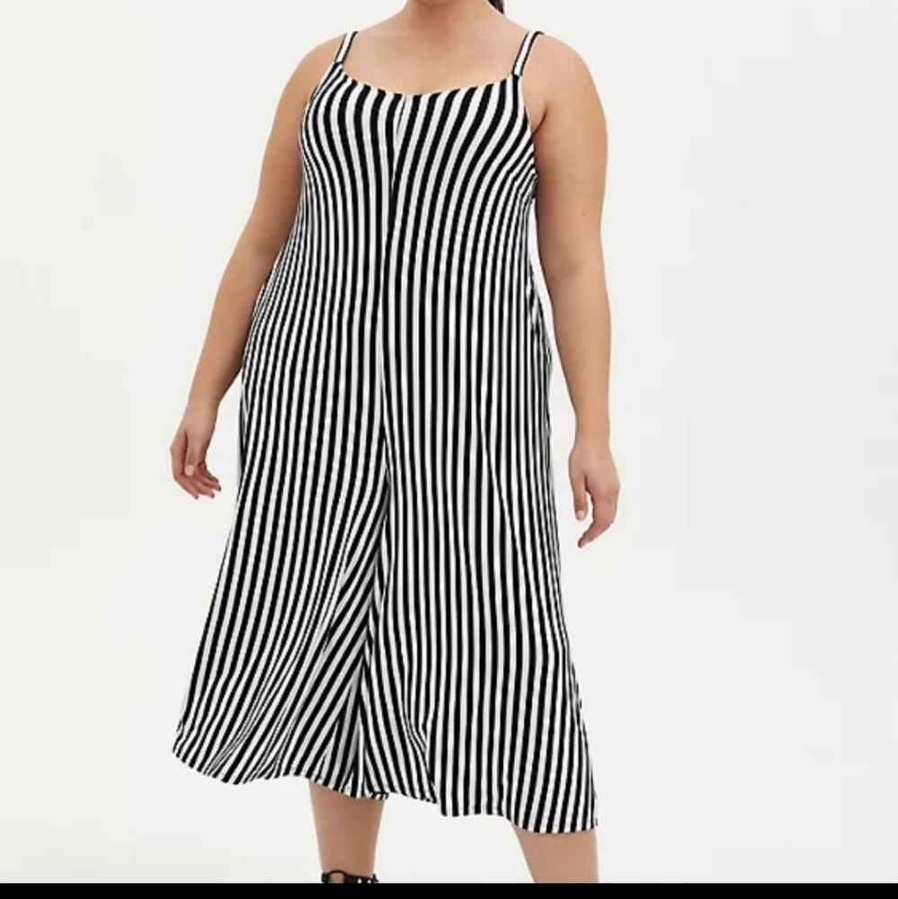 Torrid - Black and White Culotte Jumpsuit